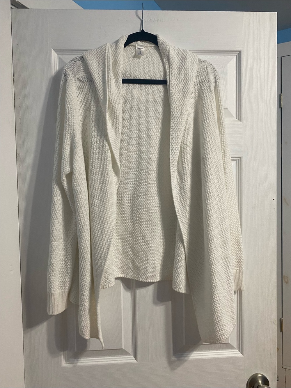 Gap Body White Open-Front Knit Cardigan Sweater size XL excellent cond!